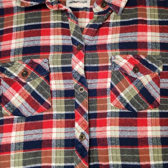 Field & Stream Women's 100% Cotton Plaid Flannel Button Up Shirt Size Small VTG - Picture 7 of 15